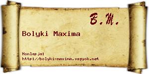 Bolyki Maxima névjegykártya